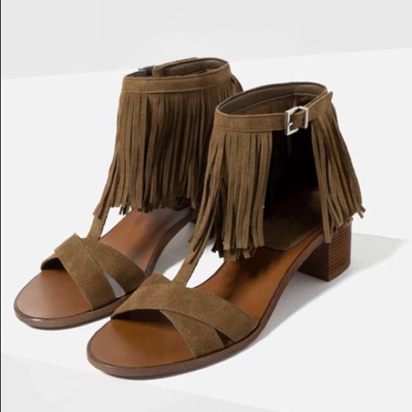 fringe block heels